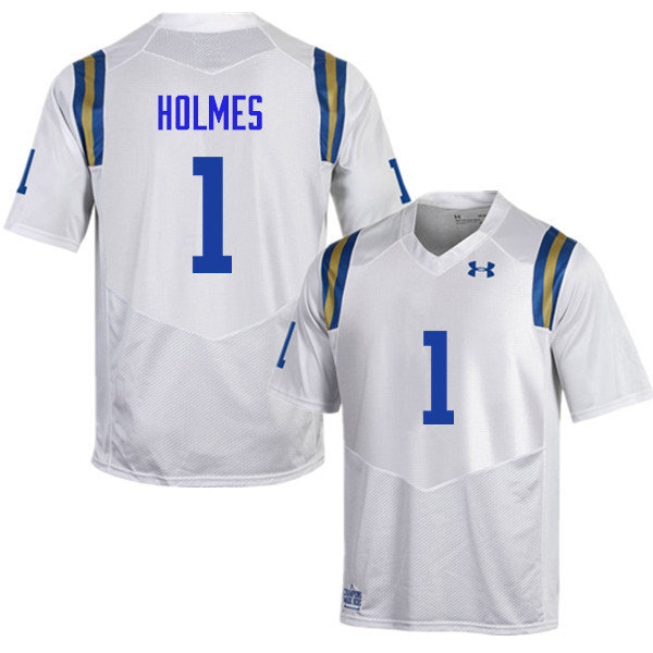 Men #1 Darnay Holmes UCLA Bruins Under Armour College Football Jerseys Sale-White - Click Image to Close